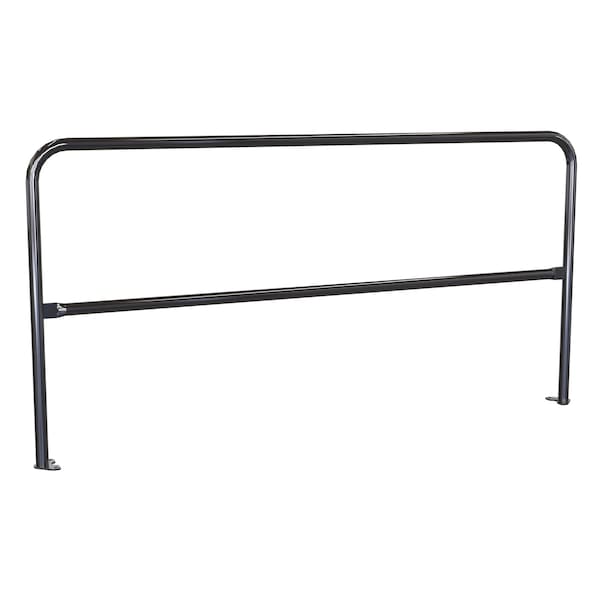 Vestil VDKR-7-BP-BK Steel Pipe Safety Railing with Welded Baseplate 7 Ft. Length Black
