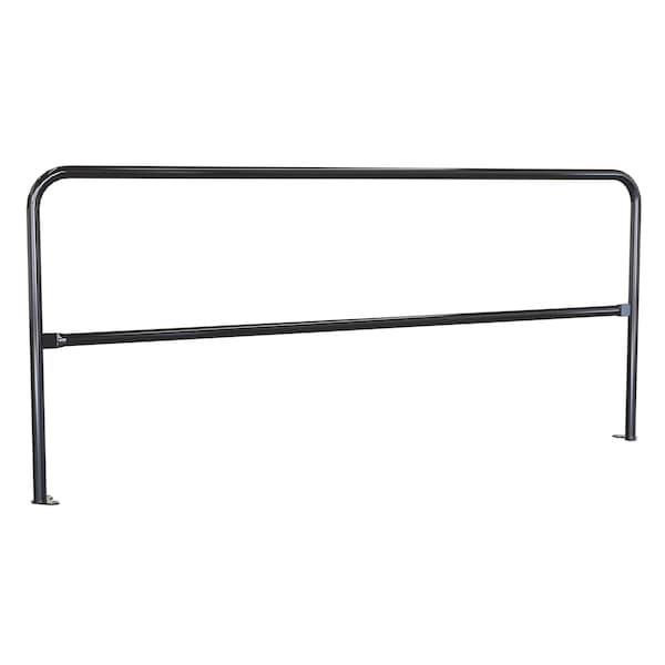 Vestil VDKR-8-BP-BK Steel Pipe Safety Railing with Welded Baseplate 8 Ft. Length Black