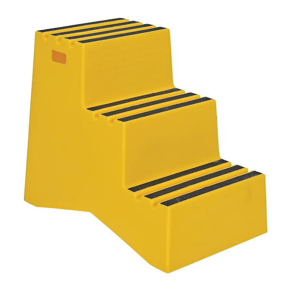 Vestil VST-3-Y Polyethylene Step Stool, Yellow, 3 Step, 3 Steps, 28.5 Overall Height, Polyethylene, Yellow