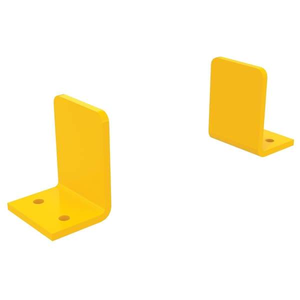 Vestil V-TRACK-ES Steel Gantry Crane V-Groove Track End Stops 5 in. High Yellow