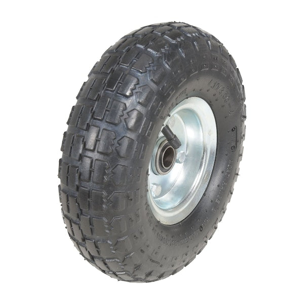 Vestil WHL-PN-10X3.5-3/4 Pneumatic Wheel 10 In. Diameter x 3-1/2 In. Width 3/4 In. Bearing Black/Silver