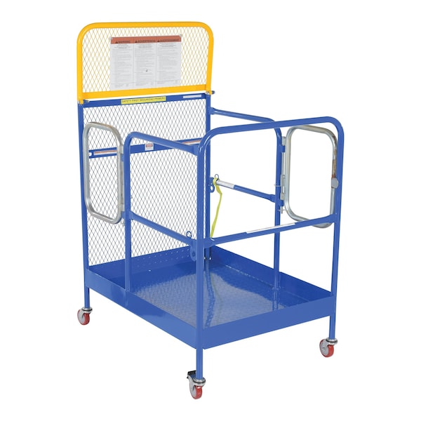 Vestil WP-3648-CA-DD Work Platform Casters, 2Door 36x48, 33-3/8 in. W, 45-3/8 in. D, 1,000 lb. Load Capacity