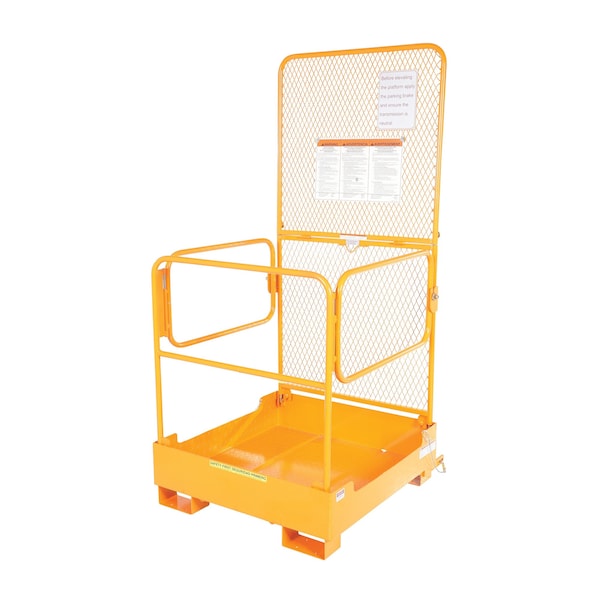 Vestil WP-3737-FD Yellow Steel Fold Down Work Platform 37" x 37" 600lb Capacity
