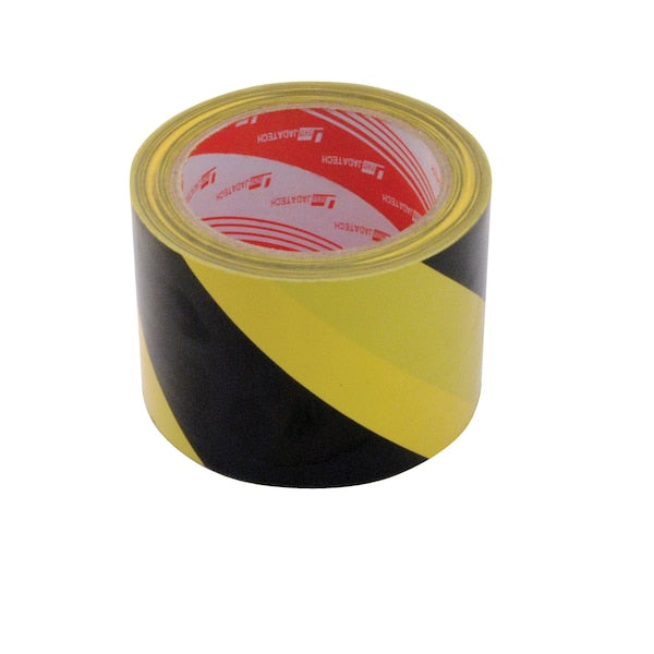 Vestil YB-382-R Striped Floor Tape, 82" L, Black/Yellow, 2 in W., 82 ft L., 5 mm Thickness