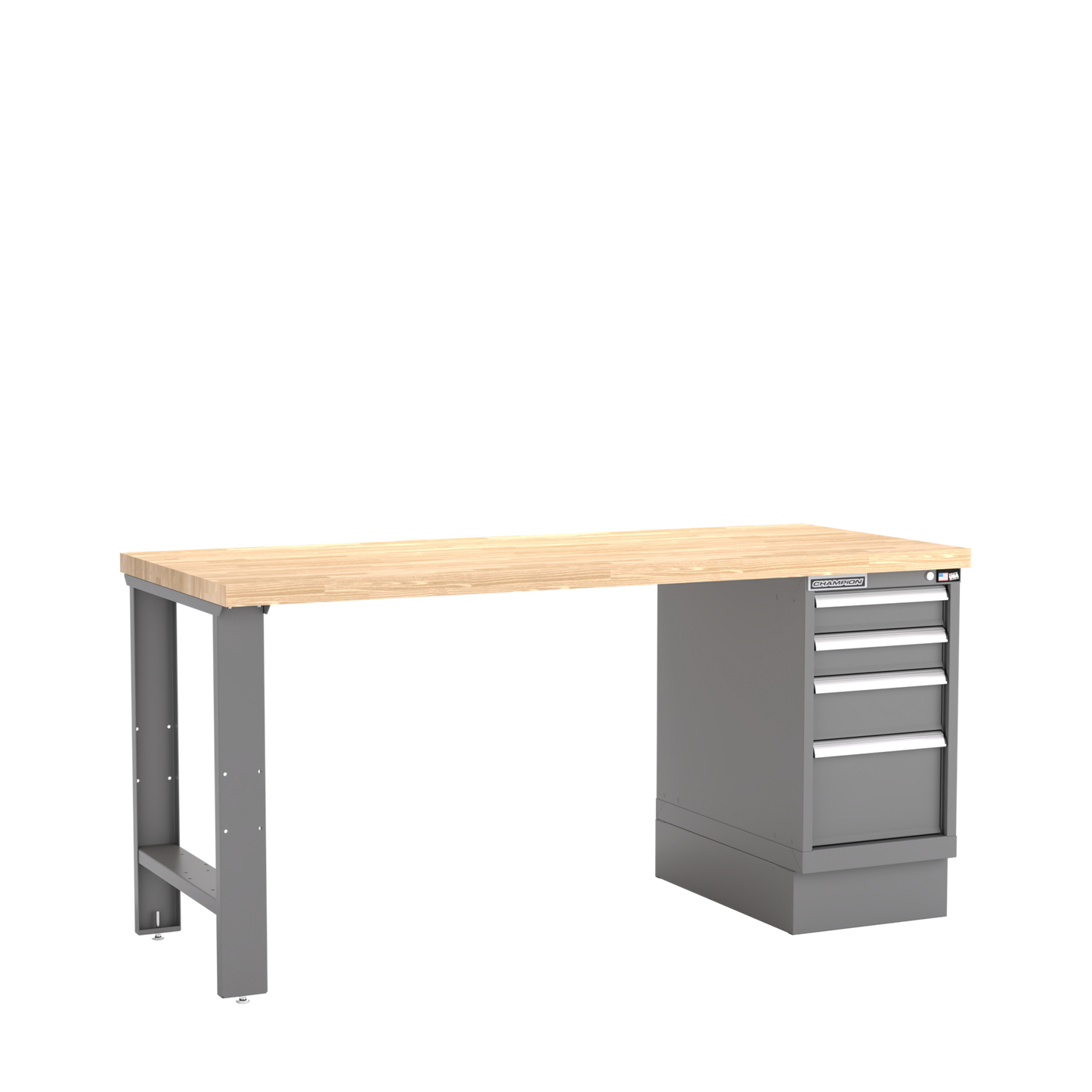 Champion Tool Storage WB200-B7230-DG 4-Drawer Standard Depth Cabinet Workbench WB200 | 72"W x 35-1/4"H x 30"D, Dark Gray