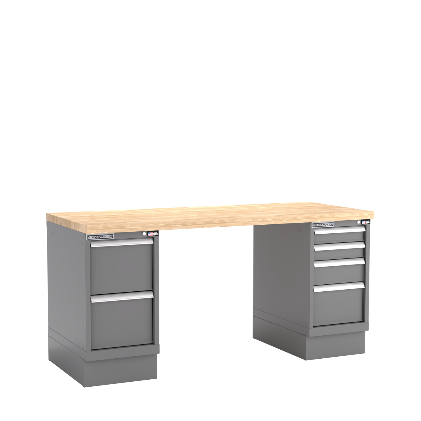 Champion Tool Storage WB500-B7230-DG Two Preconfigured Cabinets Workbench WB500 | 72"W x 35-1/4"H x 30"D, Dark Gray