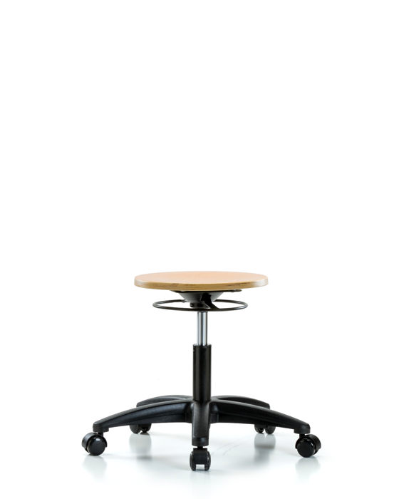 Blue Ridge Ergonomics WDHSO-RG-RC Wood Stool - Desk Height with Casters