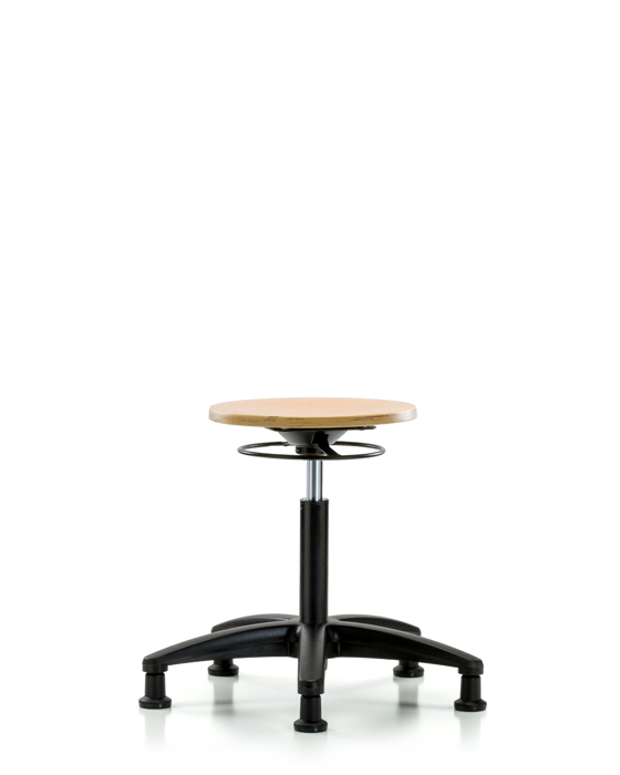 Blue Ridge Ergonomics WMBSO-RG-NF-RG Wood Stool - Medium Bench Height with Stationary Glides
