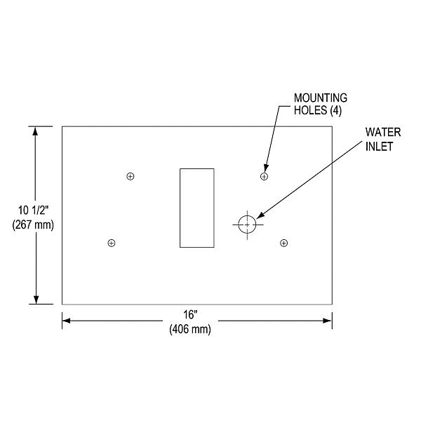 Elkay WP2 Wall Plate for EDFP210C and EDFP214C fountains