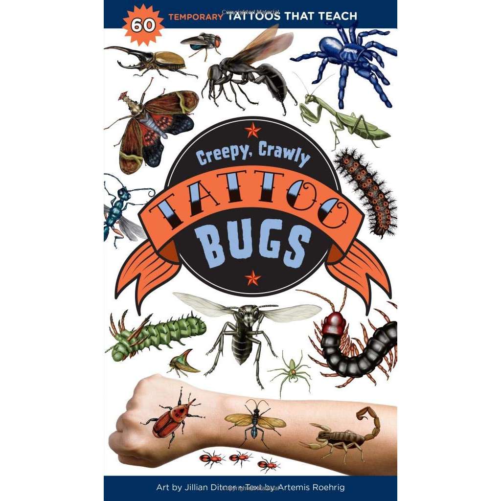 Paradise Clay WPC152 Creepy, Crawly Tattoo Bugs: 60 Temporary Tattoos That Teach - Book