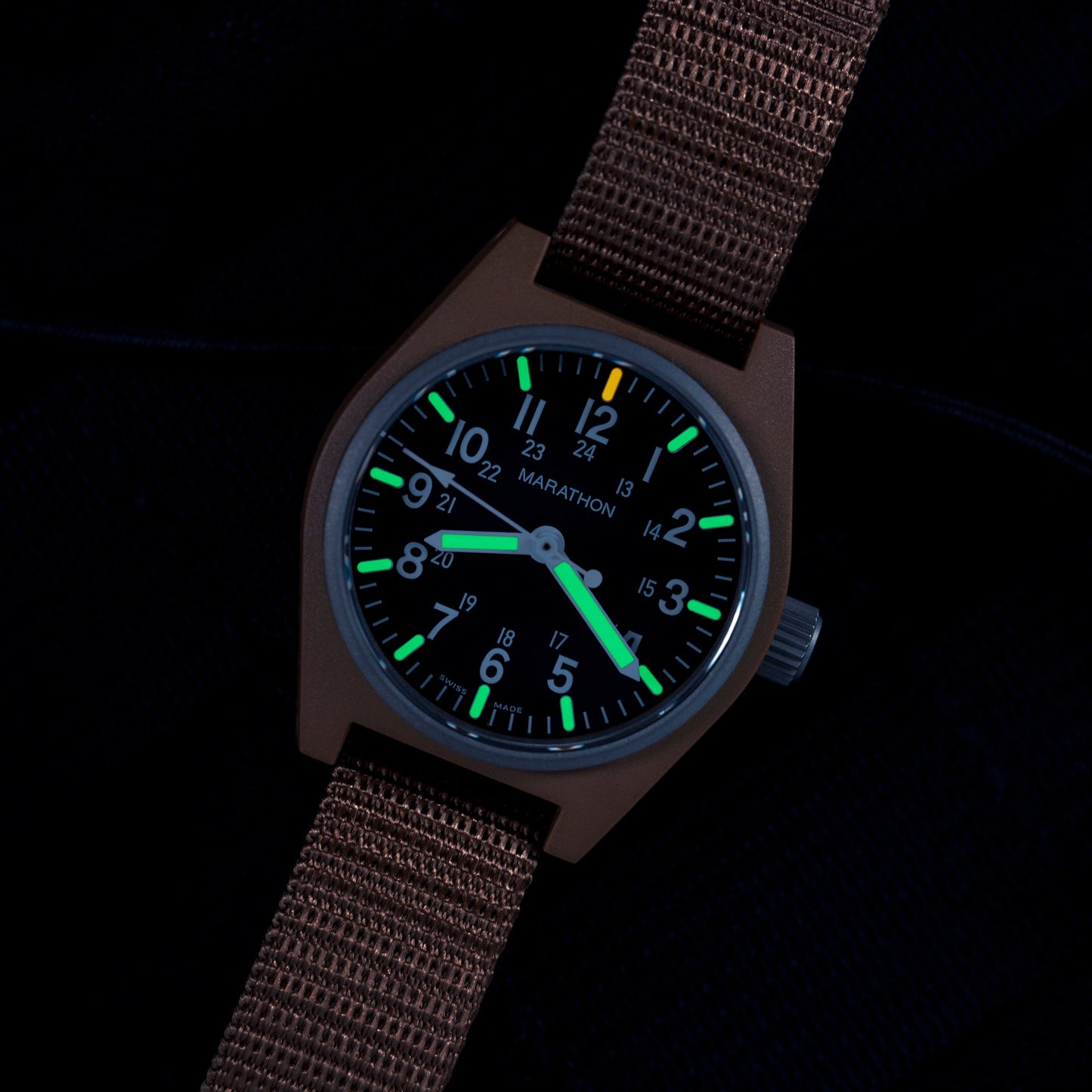 Marathon WW194009DT-0103 Desert Tan General Purpose Quartz with MaraGlo (GPQ) - 34mm with Desert Tan Ballistic Nylon Strap