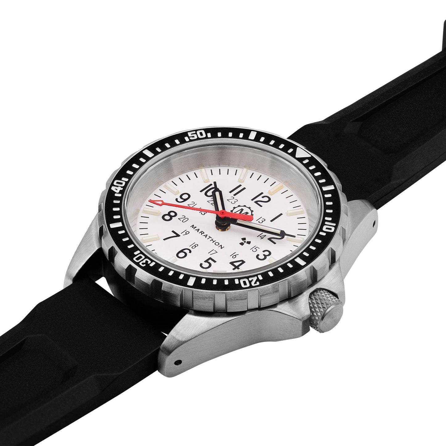 Marathon WW194027SS-0530 Arctic Edition Medium Diver's Quartz (MSAR Quartz) - 36mm with 3 pieces Black Rubber Strap