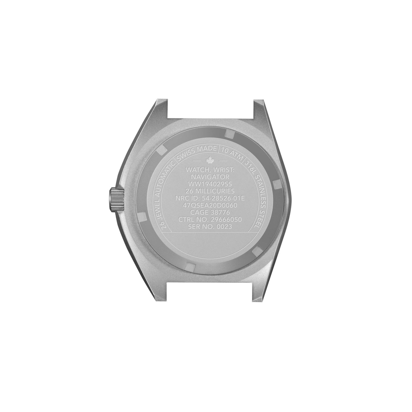 Marathon WW194029SS-0801 41mm SSNAV AUTO Standard-Issue, Tritium Pilot's Automatic, Type II, SS/BKBK Nylon Strap 11"