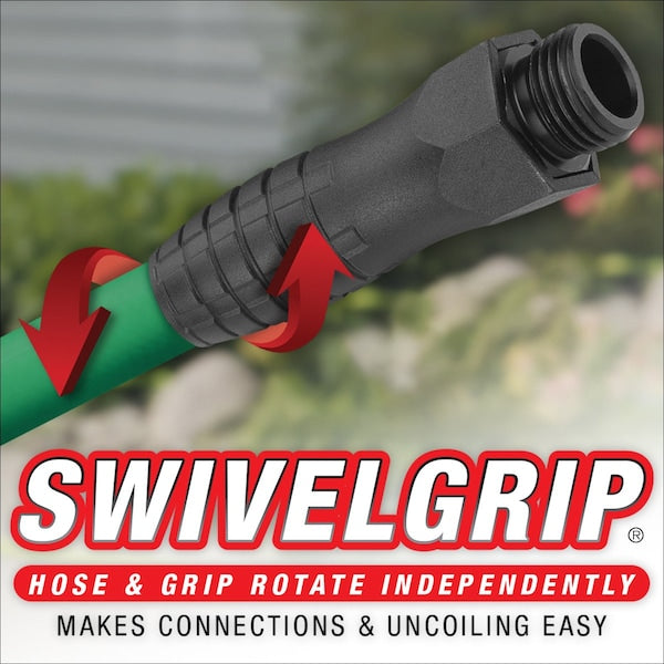 Colors HFZC575GRS-E SwivelGrip® Garden Hose, 5/8" x 75', 3/4" - 11 1/2 GHT Fittings, Forest Green