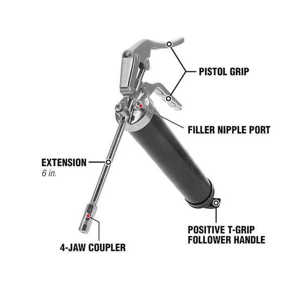 Workforce L1320 Pistol Grip Grease Gun with Straight Extension