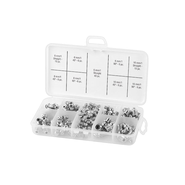 Workforce L5990 Grease Fittings, Assortment, Metric, 96-Piece