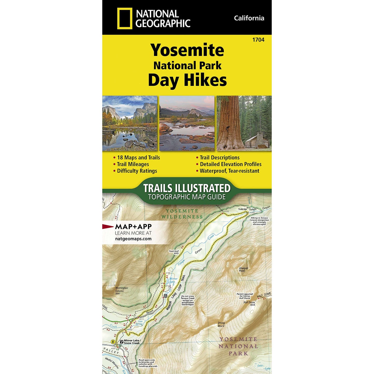 Paradise Clay NGM046 Yosemite National Park Day Hikes Map