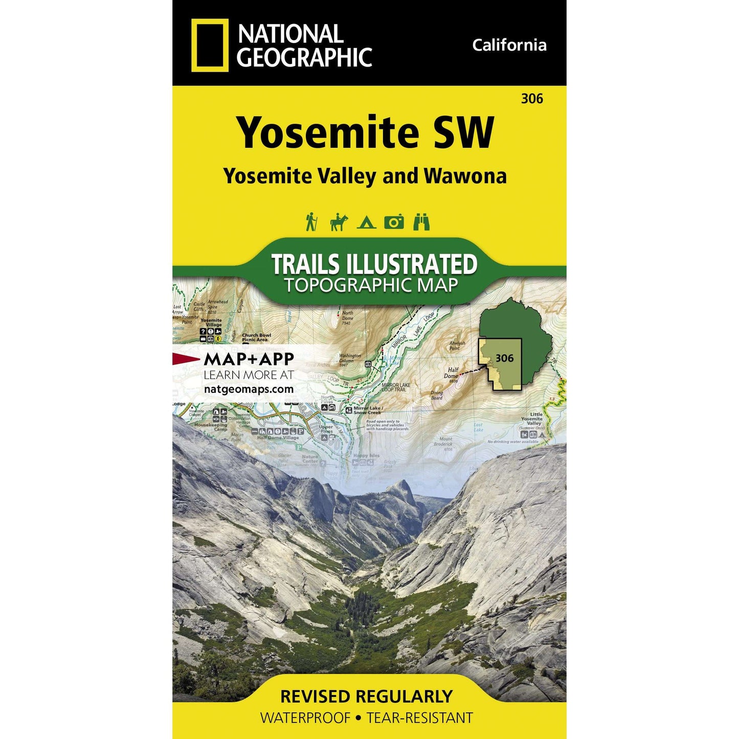 Paradise Clay NGM050 Yosemite SW: Yosemite Valley and Wawona Map