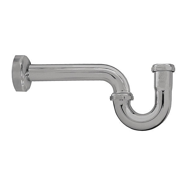 Jones Stephens P38003B 1-1/4" Chrome Plated Brass P-Trap with Box Escutcheon Less Cleanout 17 Gauge