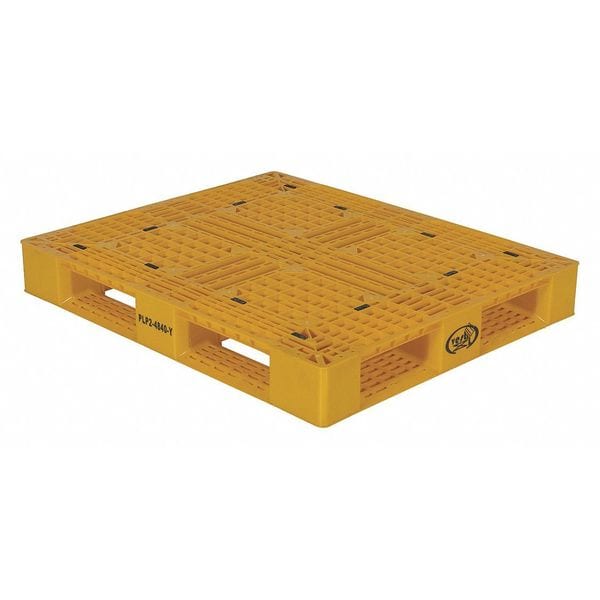 Vestil PLP2-4840-YELLOW High Density Polyethylene (HDPE) Pallet, 47.375 in L, 39.5 in W, 6 H