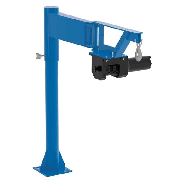 Vestil VAN-J-DC Davit Crane, 400 lb Capacity, 0 in to 38.5 in Reach, 0 in to 120 in Lift Range, Blue