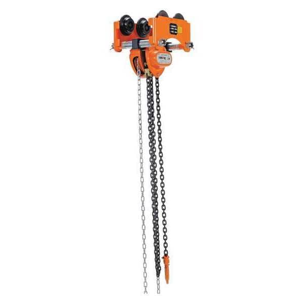 Vestil LOW-2P Low Headroom Chain Hoist Trolley Push, 2K