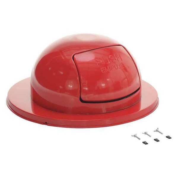 Vestil TRASH-TOP-RD Red Steel Waste Disposal Top For Drum