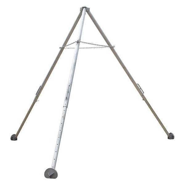 Vestil TRI-AA Aluminum Tripod Stand, Adjust Height Legs, 111.625 Overall Height, Aluminum, Silver