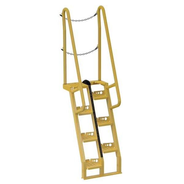Vestil ATS-4-68 90 in Overall H, Alternating Tread Stair Unit, Steel, 7 Steps, 350 lb Load Capacity