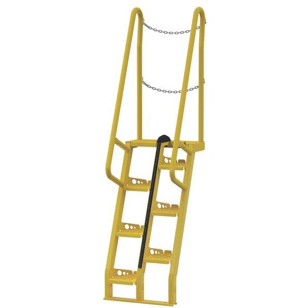 Vestil ATS-4-56 90 1/2 in Overall H, Alternating Tread Stair Unit, Steel, 7 Steps, 350 lb Load Capacity