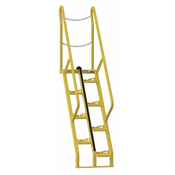 Vestil ATS-5-56 102 7/16 in Overall H, Alternating Tread Stair Unit, Steel, 8 Steps, 350 lb Load Capacity