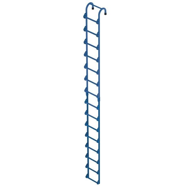 Vestil NTAL-15 15 ft. Overall H, Storage Tank Ladder, Steel, 15 Steps, Blue Powder Coated Finish