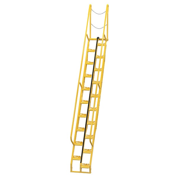 Vestil ATS-12-56 186 1/8 in Overall H, Alternating Tread Stair Unit, Steel, 20 Steps, 350 lb Load Capacity