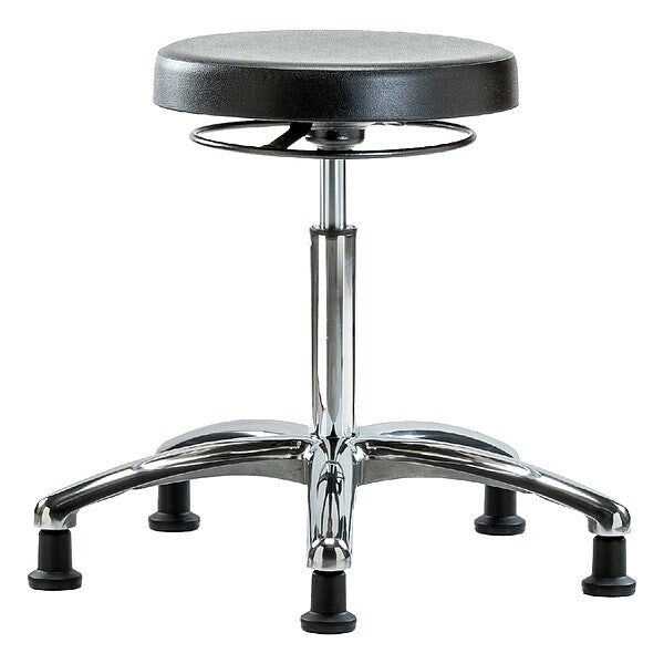 Blue Ridge Ergonomics CLR-PMBSO-CR-NF-RG Class 10 Polyurethane Clean Room Stool - Medium Bench Height with Stationary Glides