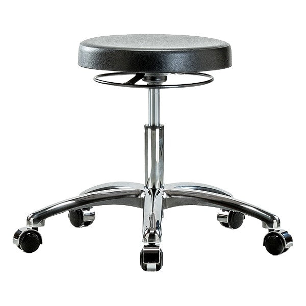 Blue Ridge Ergonomics CLR-PDHSO-CR-CC Class 10 Polyurethane Clean Room Stool - Desk Height with Casters