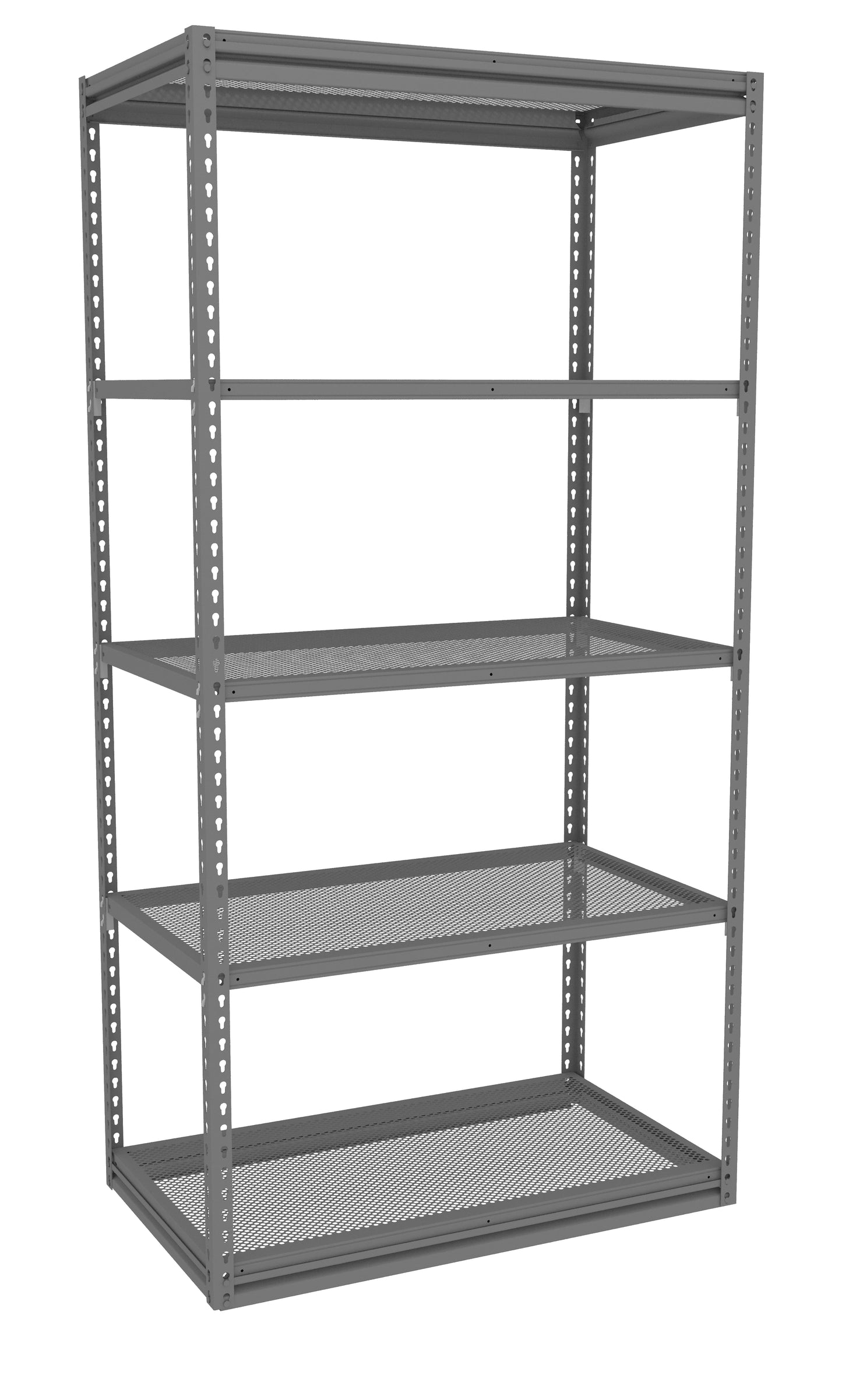 Tennsco ZM7-4224S-5PD Z-Line Perforated Steel Shelving Starter Unit
