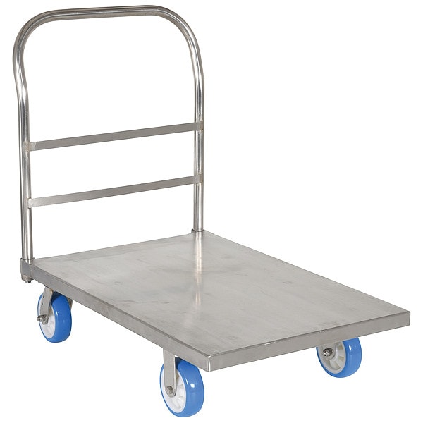 Vestil SSPT-2436 Stainless Steel Platform Truck 2000 lb Poly-On-Poly Casters 24 x 36