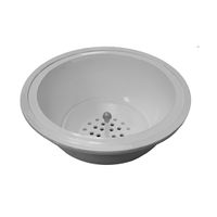 Jones Stephens S55001 3" x 4" PVC Round Slop Sink with Strainer