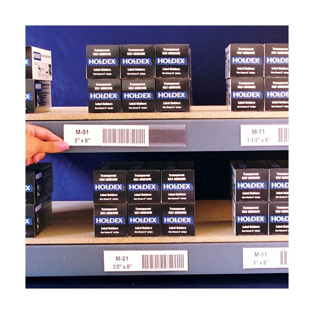 Aigner Label Holder L71 - HOL·DEX® Self-Adhesive Label Holder - 1.5" x 6" - Clear - 12/Box