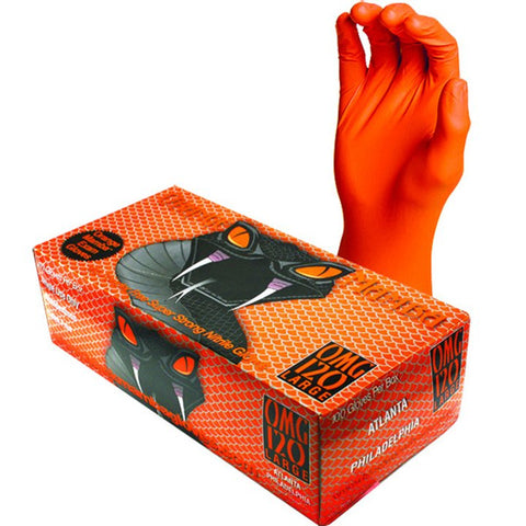 Black Mamba OTG-110 Orange Torque 8 mil Nitrile Gloves (100 Per Box), Medium