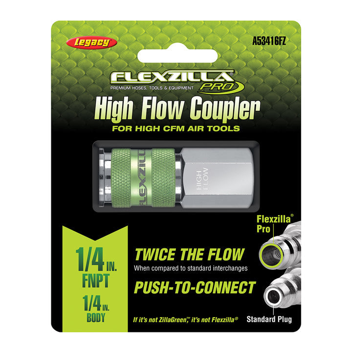 FlexZilla A53416FZ Pro High Flow Coupler, 1/4" Body, 1/4" FNPT