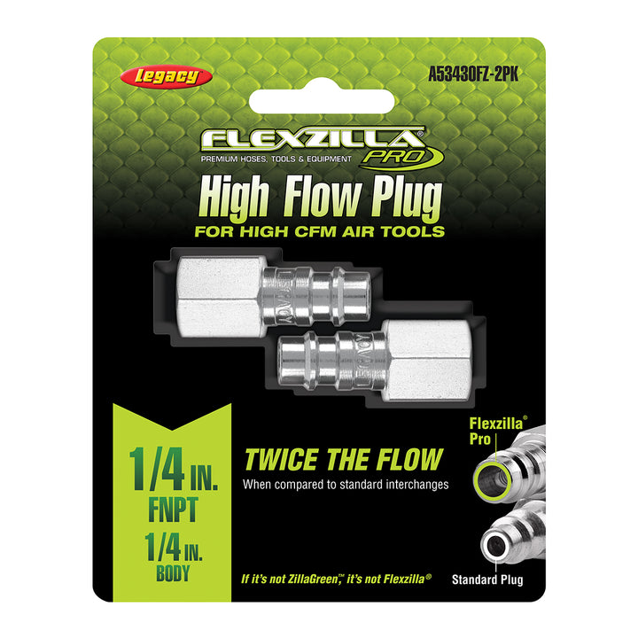 FlexZilla A53430FZ-2PK Pro High Flow Plug, 1/4" Body, 1/4" FNPT, 2-Pack