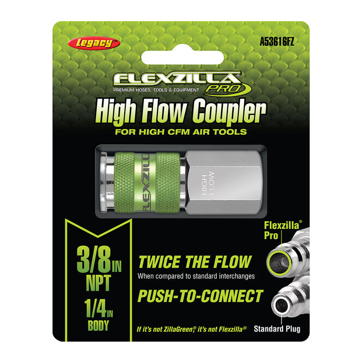 FlexZilla A53616FZ Pro High Flow Coupler, 1/4" Body, 3/8" FNPT