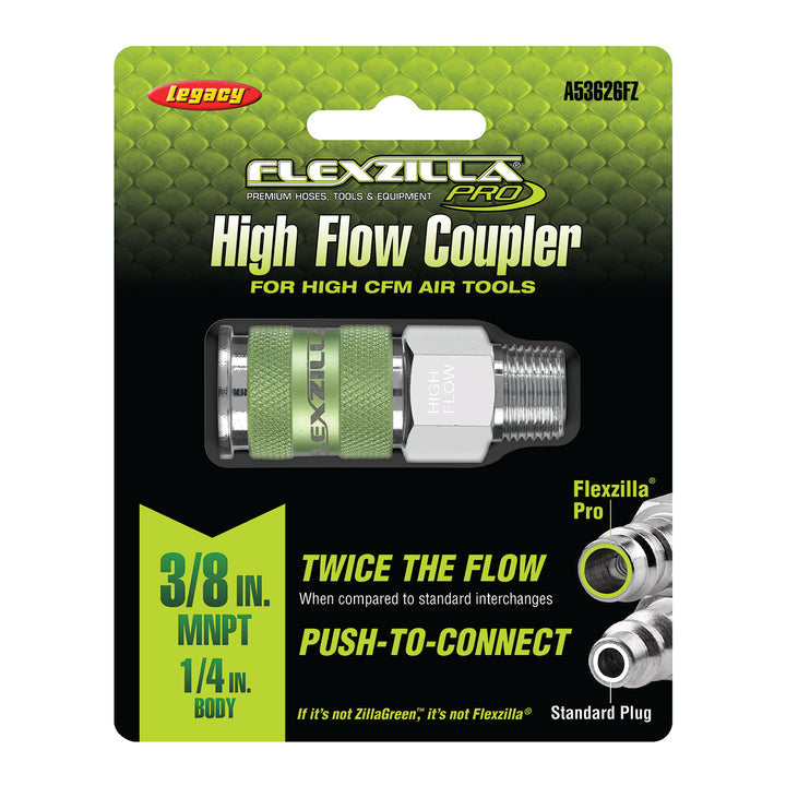 FlexZilla A53626FZ Pro High Flow Coupler, 1/4" Body, 3/8" MNPT
