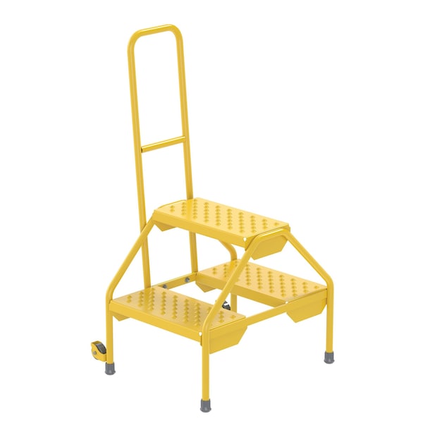 Vestil RLAD-P-2-Y Stepladder, 2 Steps, 42 Overall Height, Steel, Yellow