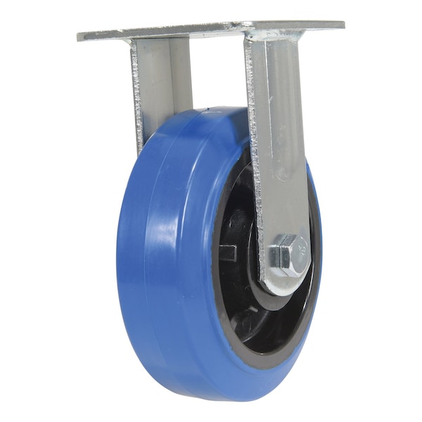 Vestil CST-BB-6X2ER-R Elastic Rubber Rigid Caster 6 In. Diameter x 2 In. Width 770 Lb. Capacity Blue/Black