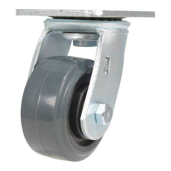 Vestil CST-KSM-4X2MR-S Rubber Swivel Caster 4 In. Diameter x 2 In. Width 551 Lb. Capacity Dark Gray/Gold