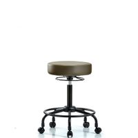 Blue Ridge Ergonomics VHBSO-RG-CF-RG-8809 Rutledge Vinyl Stool without Back - High Bench Height with Chrome Foot Ring & Stationary Glides in Taupe Supernova™ Vinyl