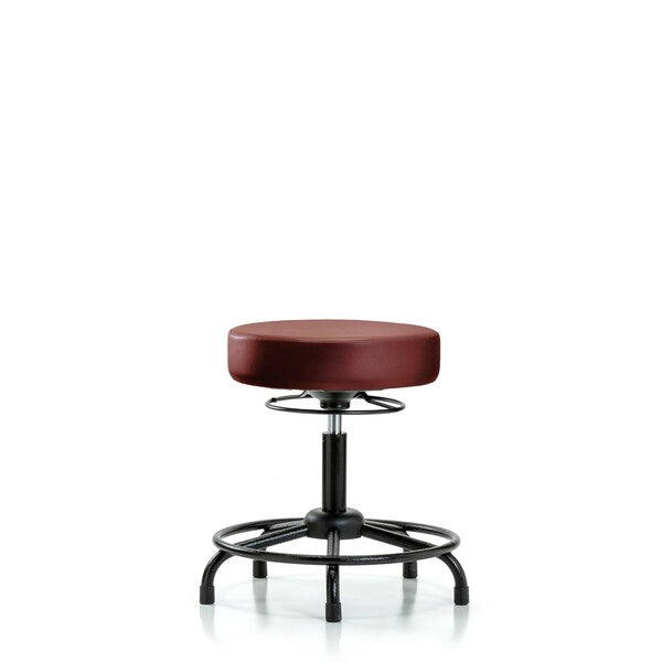 Blue Ridge Ergonomics VDHSO-RT-RG-8815 Rutledge Vinyl Stool without Back - Desk Height with Round Tube Base & Stationary Glides in Borscht Supernova™ Vinyl