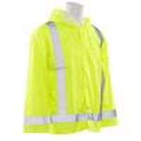 Delta Plus WEL61496HL2X S373 CL 3 Rain Jacket Attached Hood, XL/2X, Hi Viz Lime